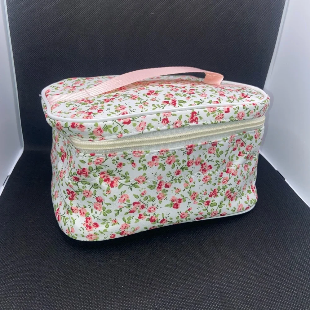 NIP Floral Cosmetic Bag with Pink Handle - Picture 1 of 8